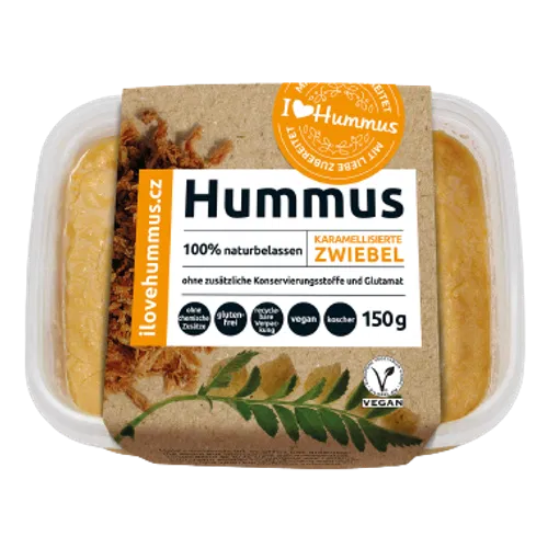 Hummus karamellisierte Zwiebel