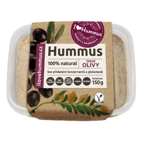 Hummus s černými olivami