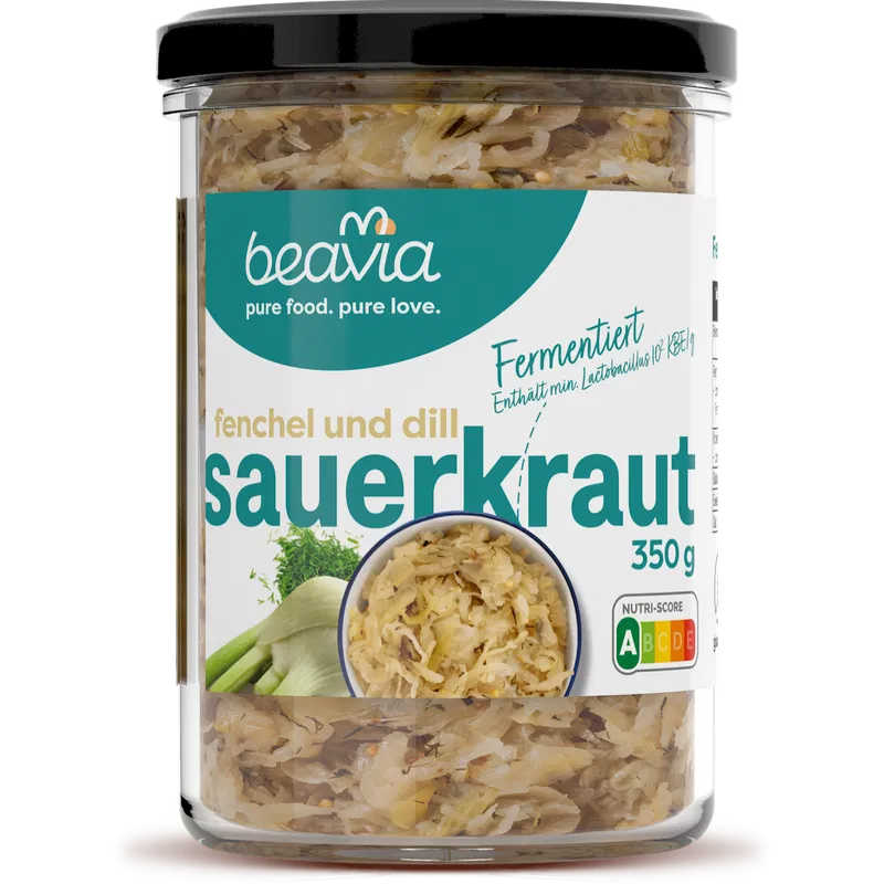 Sauerkraut aus Weißkohl mit Fenchel und Dill