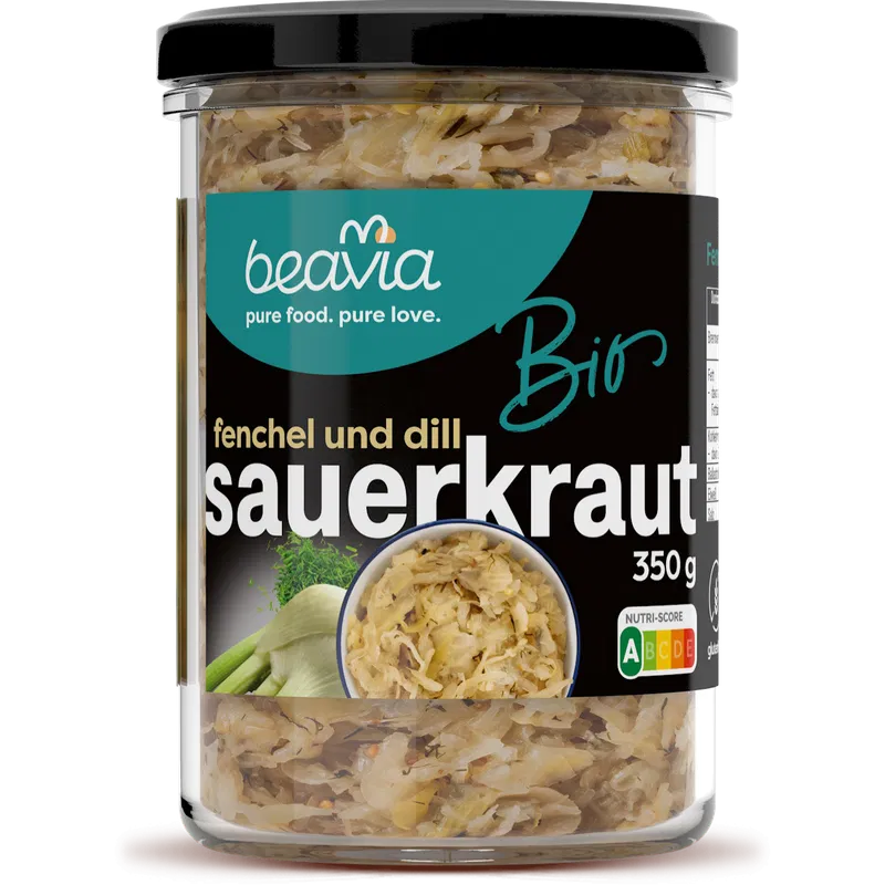 BIO Sauerkraut aus Weißkohl mit Fenchel und Dill